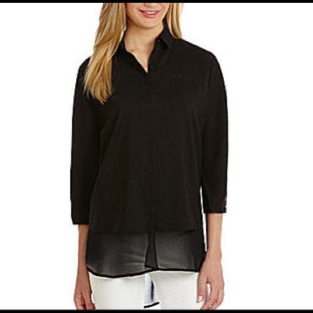 PRIVE BLOUSE, SIZE XL, BLACK
